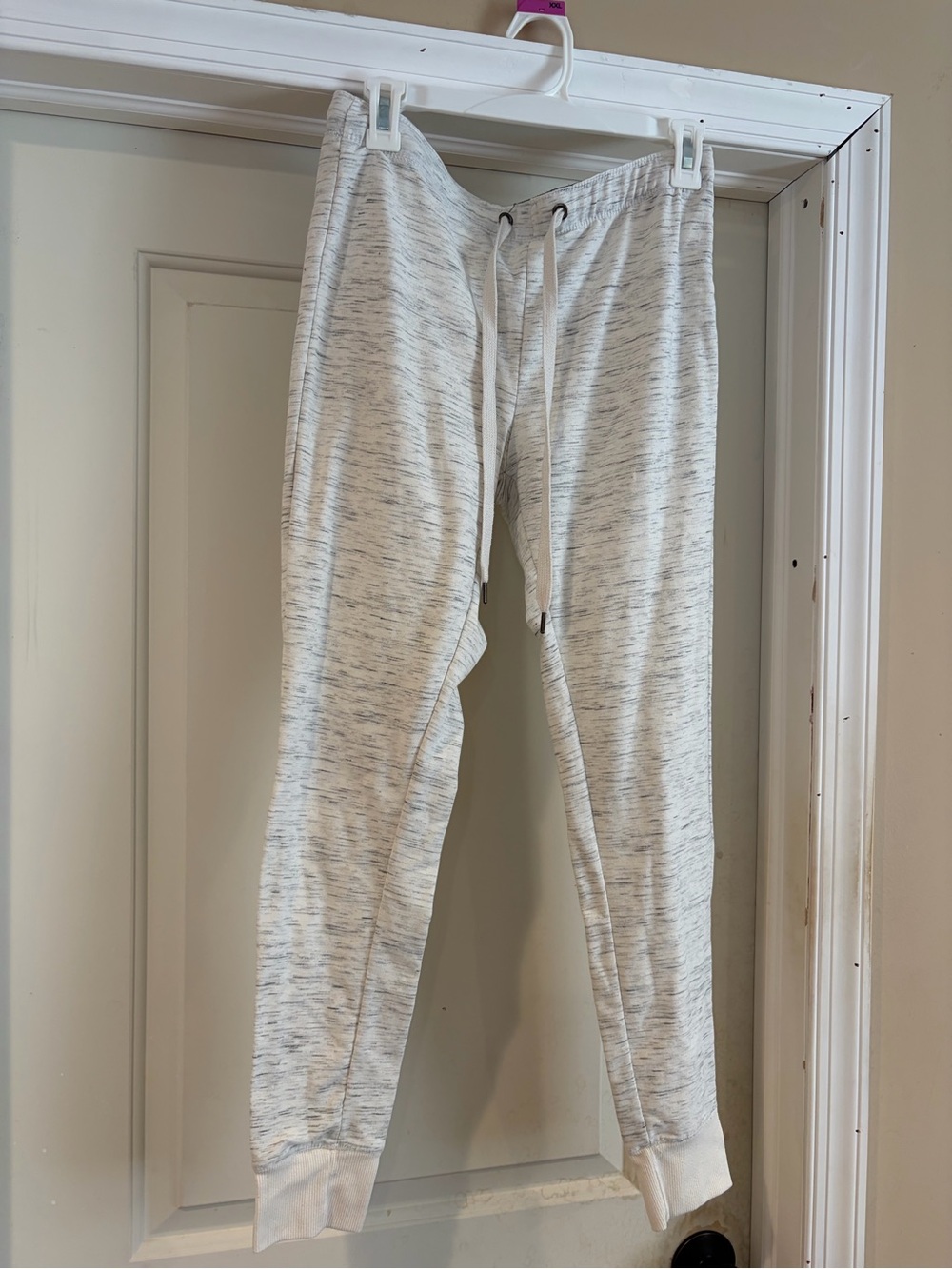 Women’s Heathered Cream Jogger Pants with Drawstring